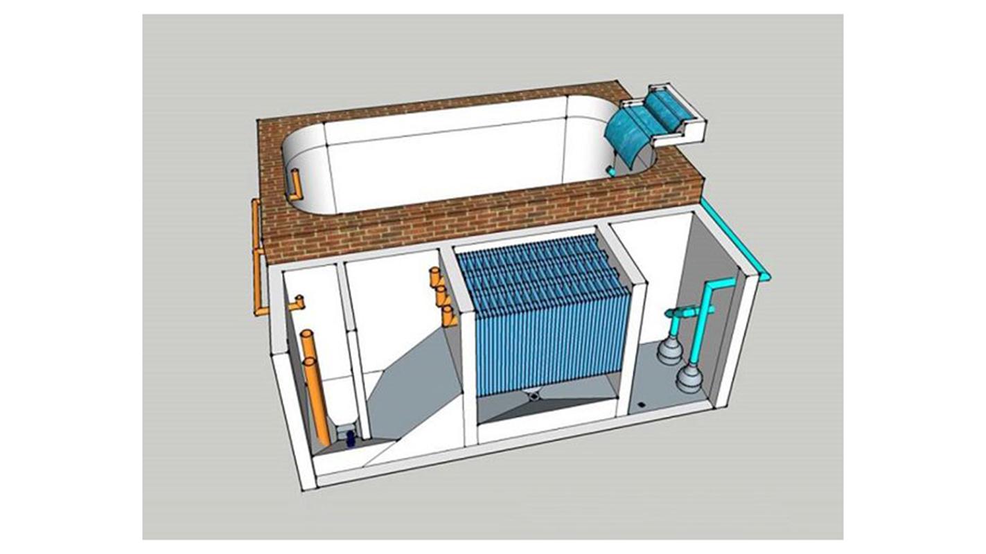 Mẫu bản vẽ cụ thể bao gồm các chức năng của bể được bố trí rõ ràng, hợp lý